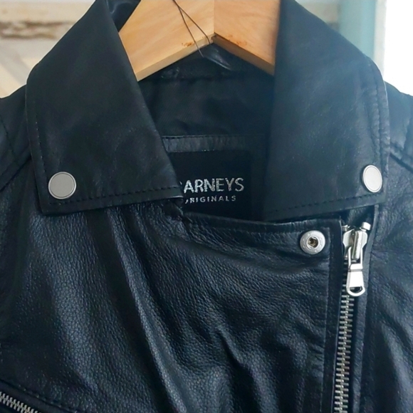 Barneys Moto Black Leather Jacket - Picture 6 of 10